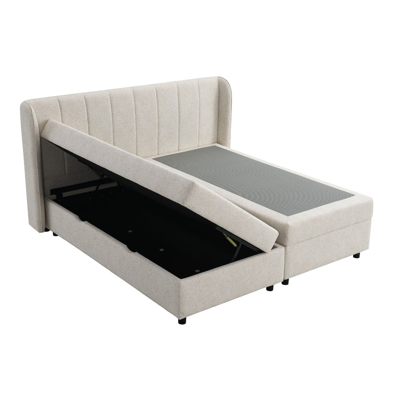 Adonia - Eastern King Storage Bed With Mattress Included - Beige