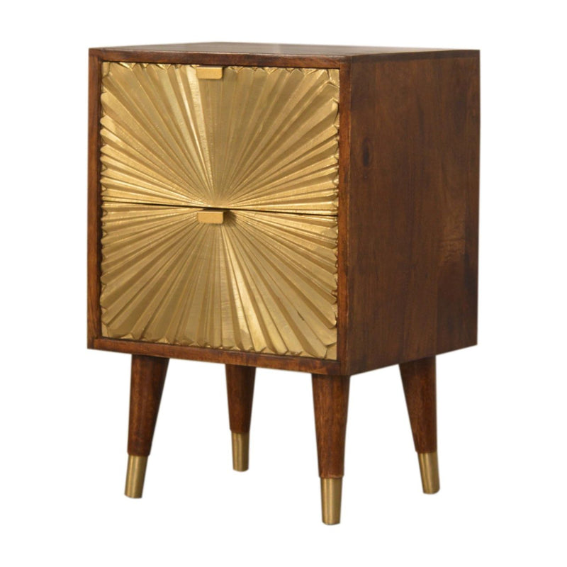Manila - Nightstand - Brown / Gold
