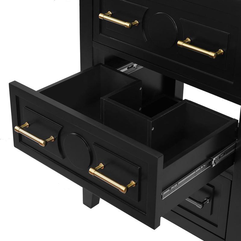 Bathroom Vanity With Sink, Free Standing Single Set, 3 Drawer Storage Cabinet