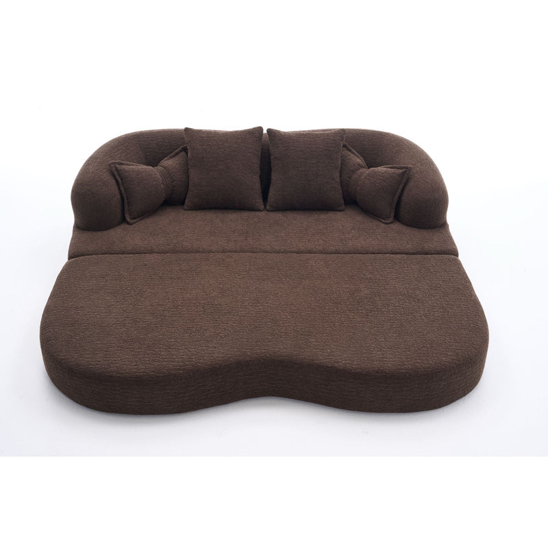 Foldable Sofa Bed, Boneless Couch Convertible Sleeper With 4 Pillows