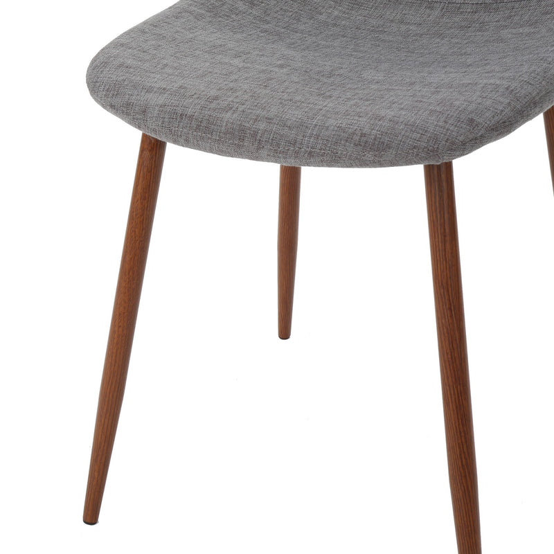 Modern Minimalist Fabric Dining Chair With Iron Legs