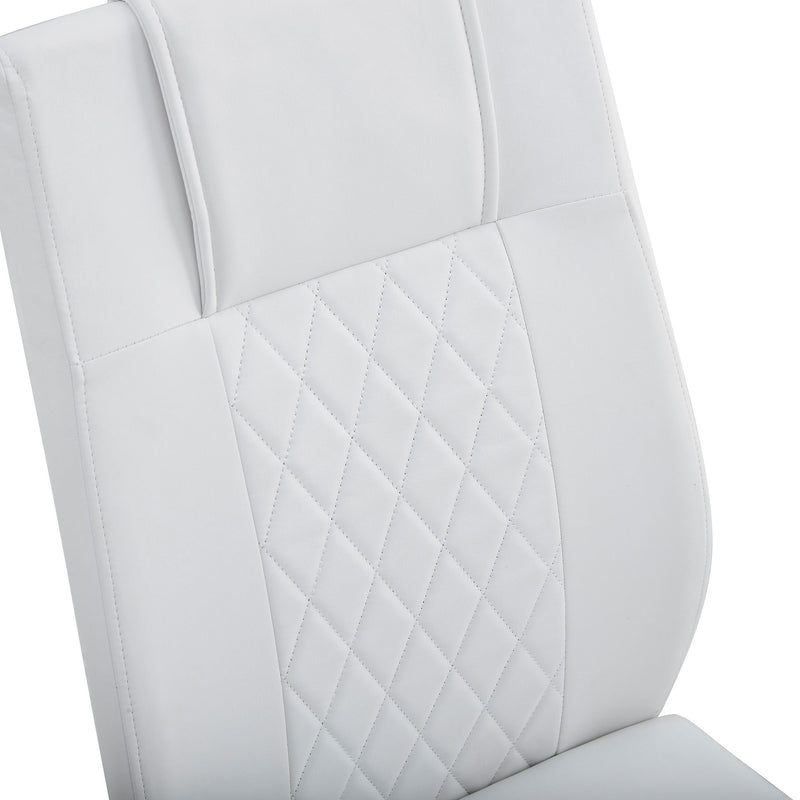 Modern Dining Chairs With Padded Seat, Metal Legs