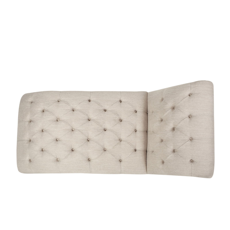 Chaise Lounge With Button Tufted Diamon Stitch