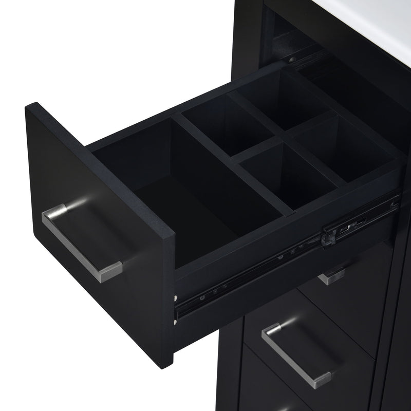 Bathroom Vanity With Sink, Storage Cabinet, Freestanding Set With 3 Drawers & Soft Closing Doors