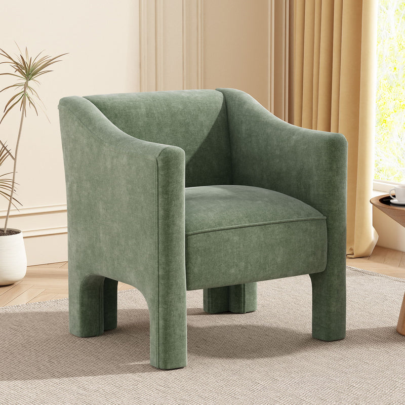 Barrel Accent Chair With Enclosed Arms