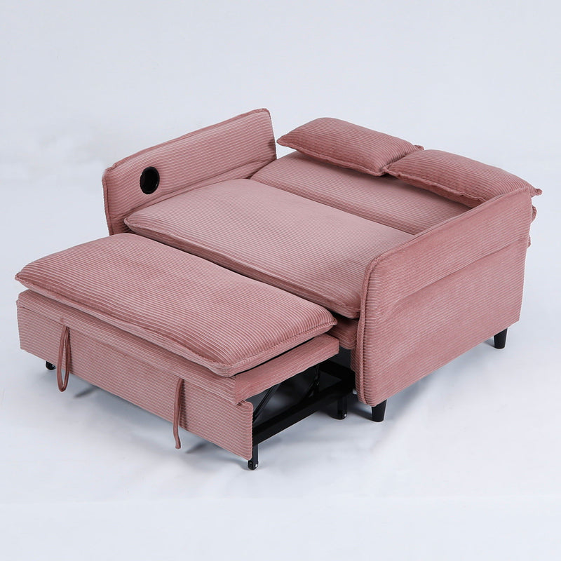 Modern Fabric Multi-Functional Sofa Bed With Adjustable Armrests And Backrests