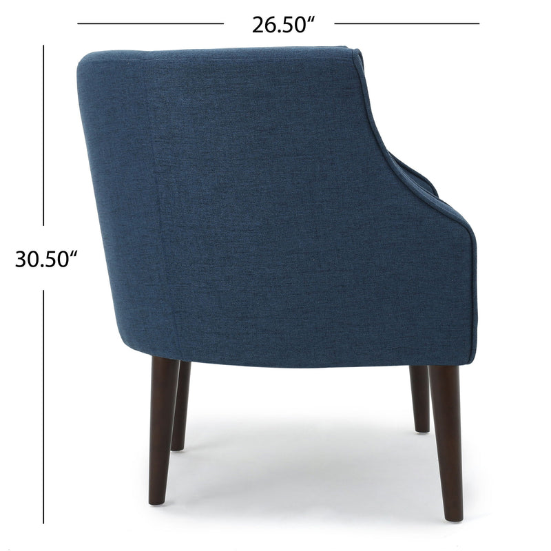 Contemporary Upholstered Club Chair With Button Tufting