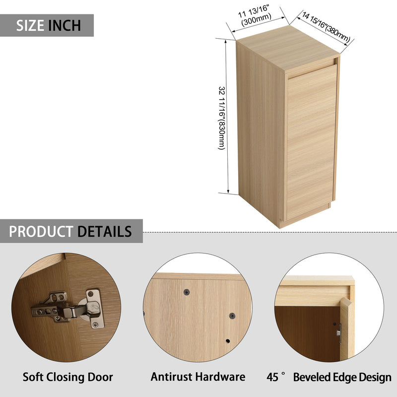 Freestanding Bathroom Vanity With Sink, 2 Small Storage Cabinets, Soft Close Doors
