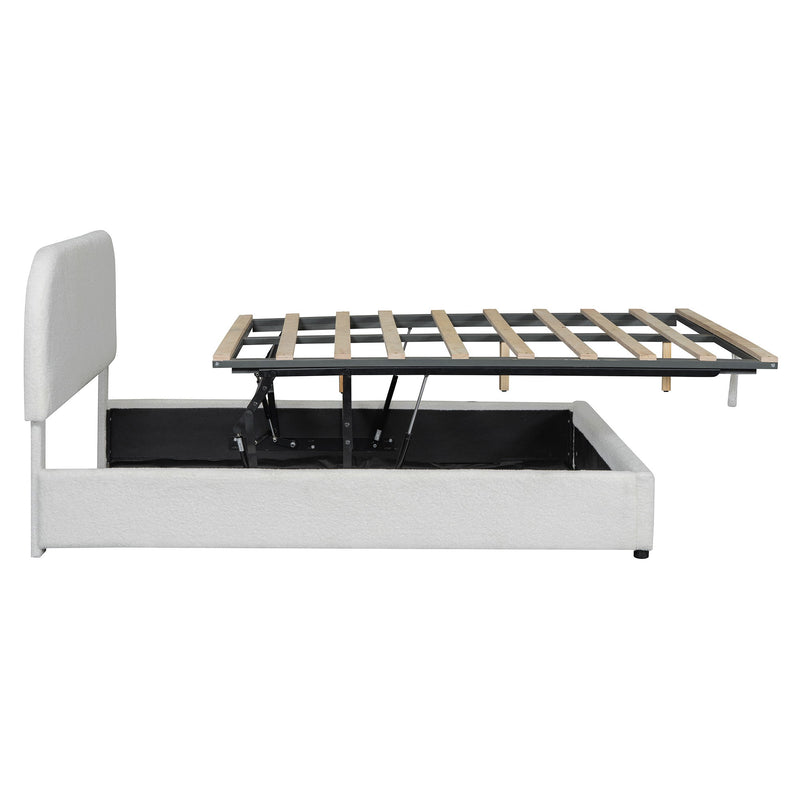 Upholstered Platform Bed With Hydraulic Storage System
