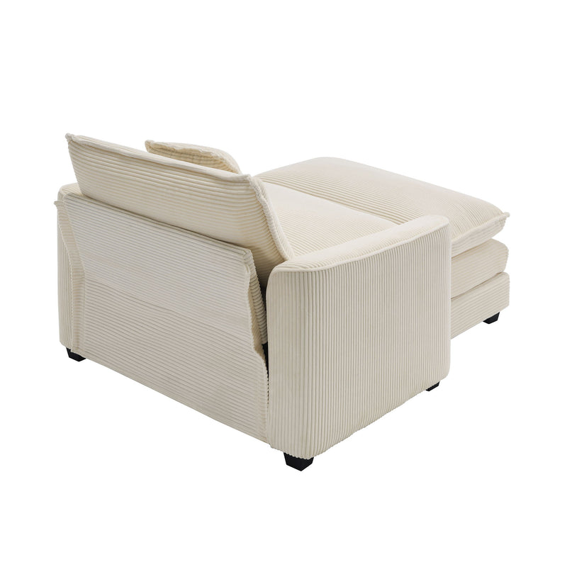 Classic Modern Comfortable Single Chair Deep Seat Sofa With Footstool