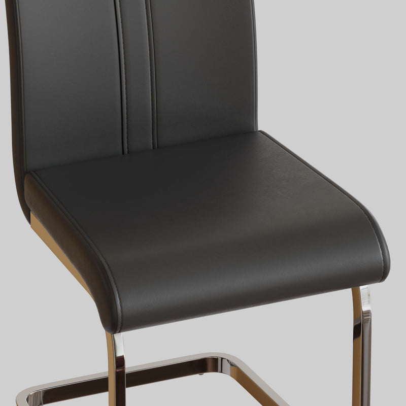 Modern Dining Chairs With Padded Seat, High Back