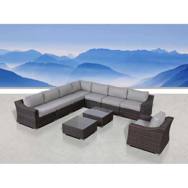 Outdoor Wicker Conversation Set With Cushions, All Weather