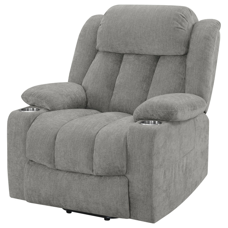 Beca - Upholstered Power Lift Recliner With Cupholders And USB Charging