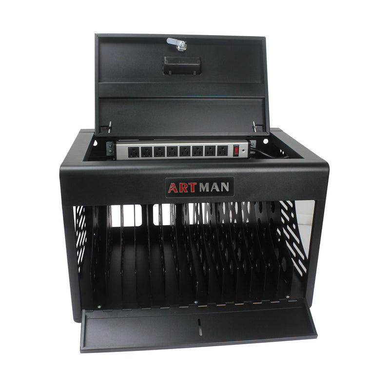 16 Bay Charging Cabinet For Laptop book, Locking Charging Station