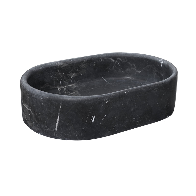 Vessel Sink, Oval Basin, Solid Above-Counter Vanity, Bowl For Master Bathroom - Dark Gray