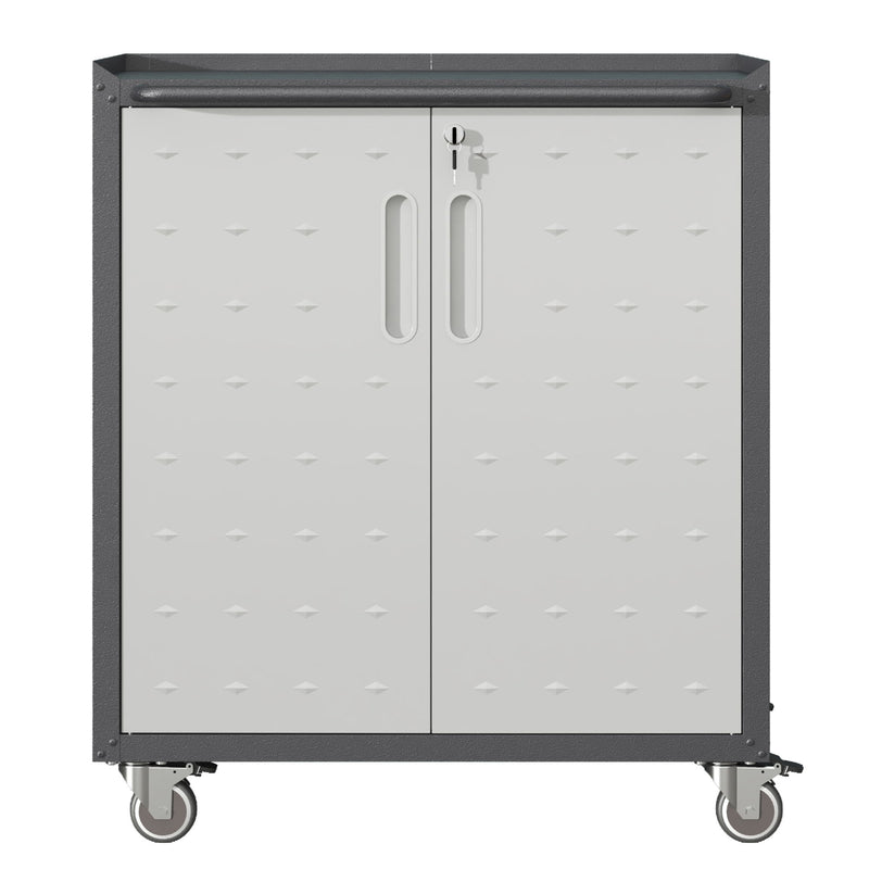 Heavy Duty Metal Garage Storage Cabinet With Wheels Sturdy Tool Organizer