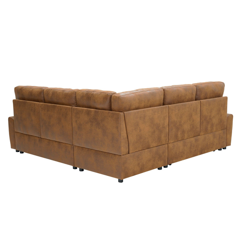 Convertible Sectional Sofa Bed With Pull Out Sleeper And Storage