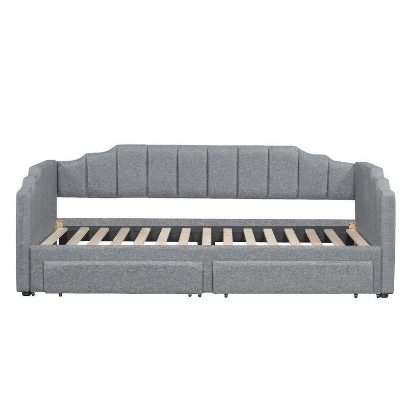 Extendable Daybed With LED Light And 2 Storage Drawers