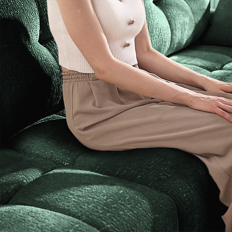 Modern Sofa & Pillows, Textured Cover, High Rebound Cushions