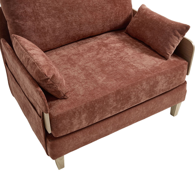 Mid Century Modern Foldable Sofa Bed, 3 In 1 Convertible Sleeper With 3 Pillows