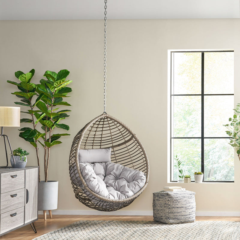 Morris Teardrop - Hanging Chair With Chain And Water Resistant Cushions