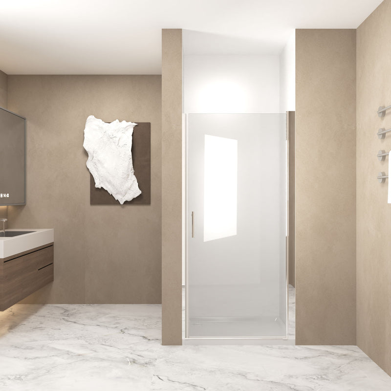 Shower Door With Explosion Proof Safety Film - Brushed Nickel