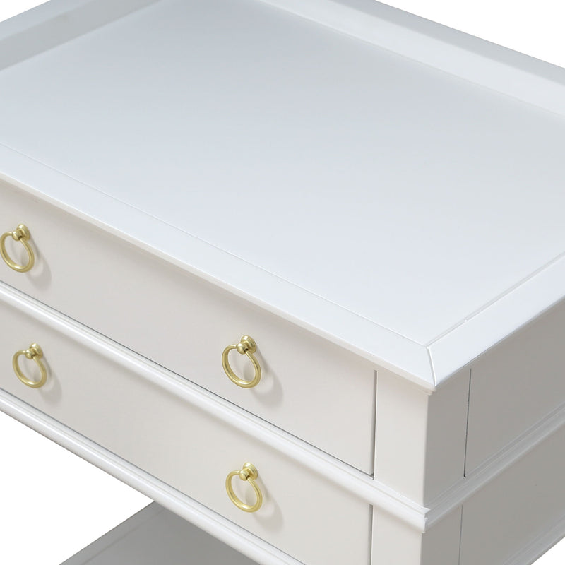 Carmona - 2 Drawer Tray Top Nightstand Pulls