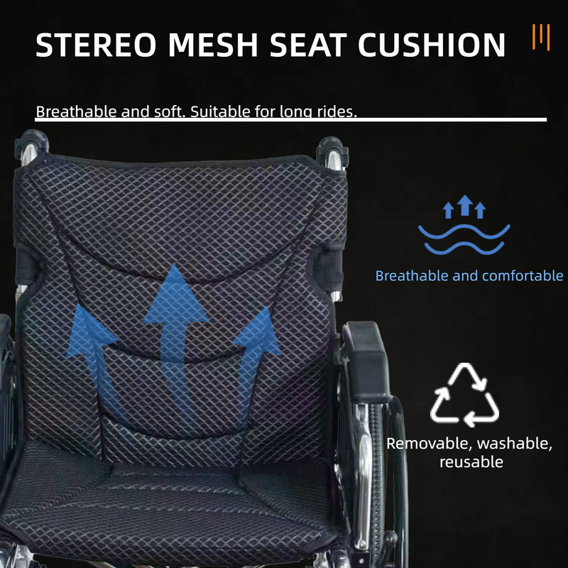 Lightweight Foldable Transport Wheelchair For Adults With Double X Force Support