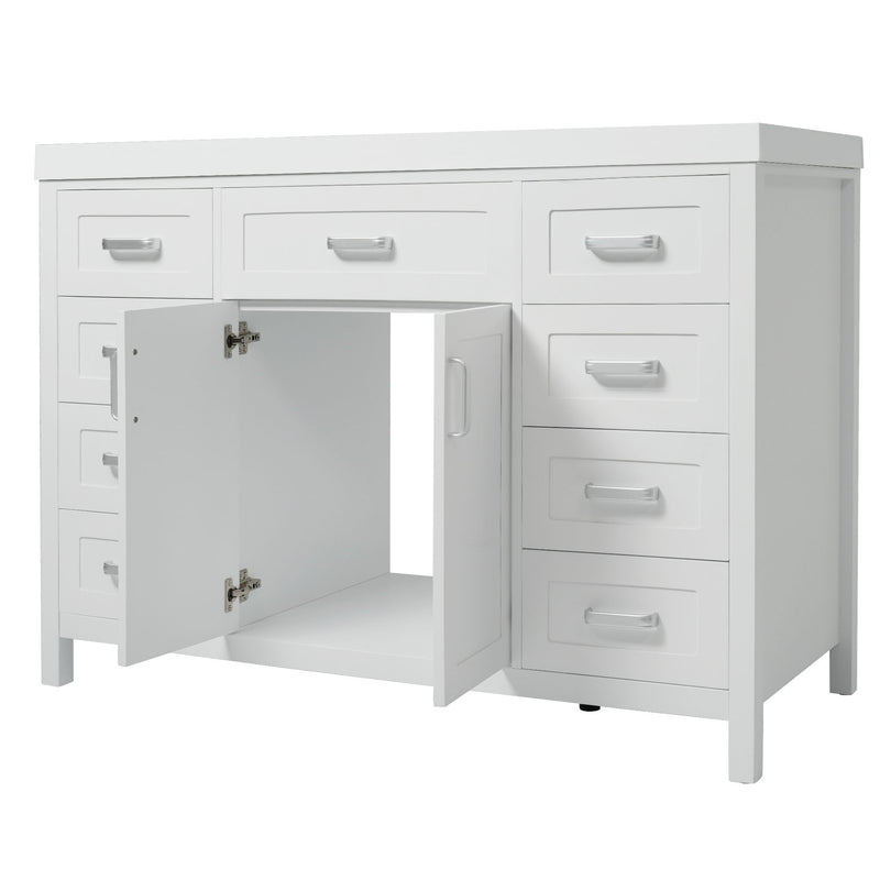 Bathroom Vanity With Sink, 2 Doors 8 Drawers, Soft Close System, Classic Design