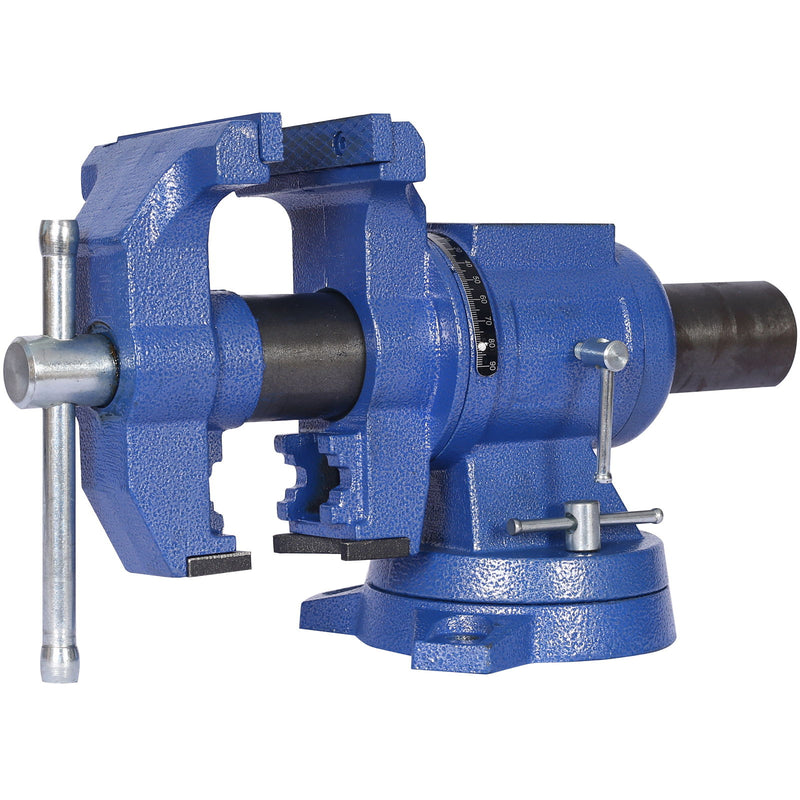 Heavy Duty 5" Multi Jaw Rotating Bench Vise With 360 Degree Swivel Base And Head