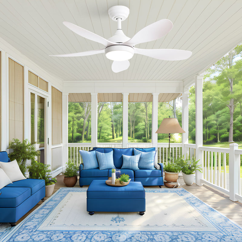 42" Ceiling Fan With Remote Control, DC Reversible Motor, 6 Speeds, 3Cct LED Light - White