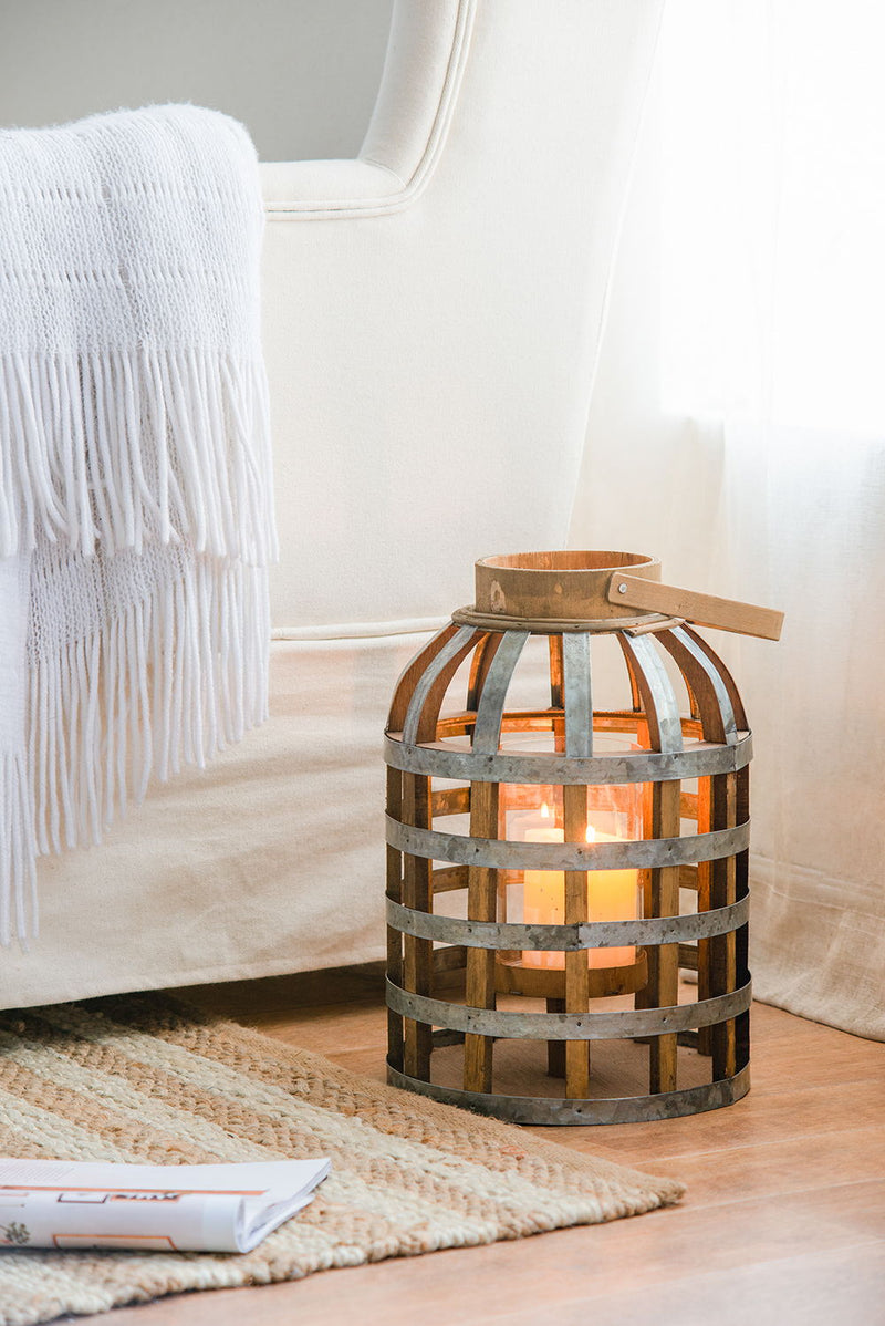 Decorative Lantern With Handle, Wooden Lantern For Indoor Outdoor, Home Garden Wedding