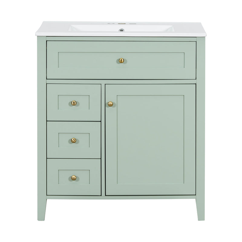 Bathroom Vanity With Sink, 3 Drawers And Adjustable Shelf, Freestanding Storage Unit