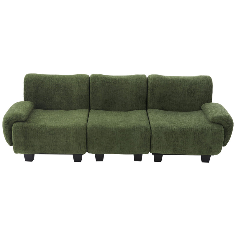 3 Seater Sofa Couch With Curved Armrests