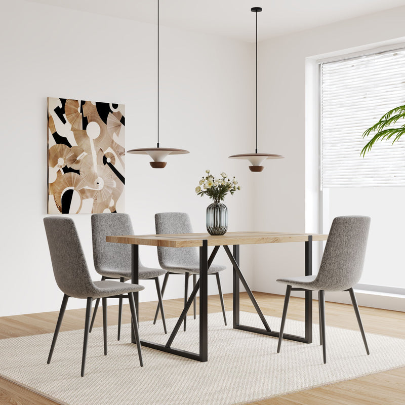 Modern Upholstered Dining Chairs With Cushion Seat And Sturdy Legs (Set of 4)