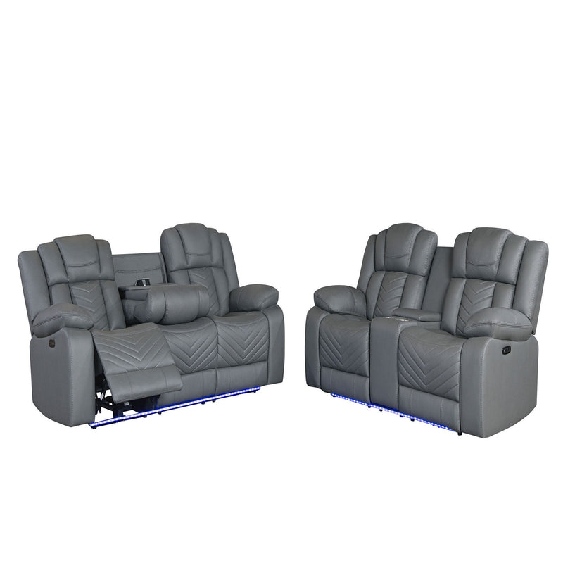 Raize - Power Living Room Set With Storage Console And Cup Holders