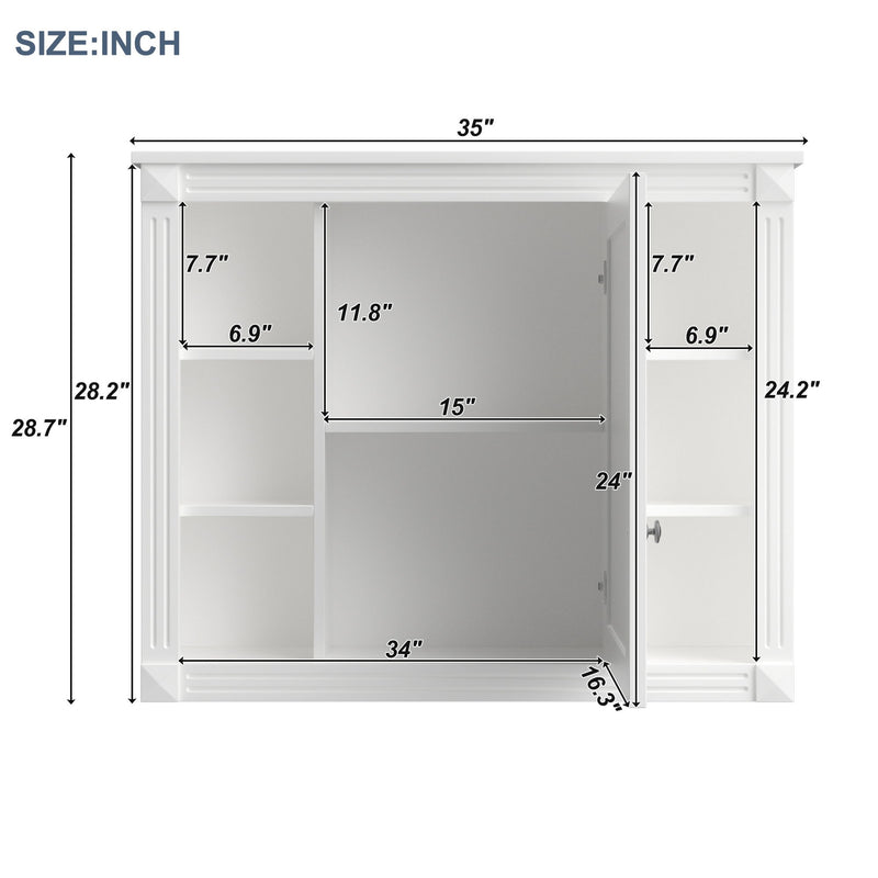 Bathroom Vanity With Top Sink, Mirror Cabinet, 2 Soft Closing Doors & 2 Drawers