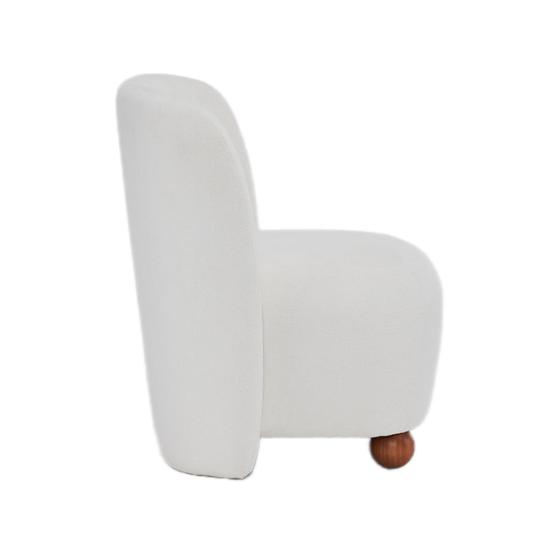 Modern Low Back Accent Upholstered Armless Living Room Chairs, Round Feet