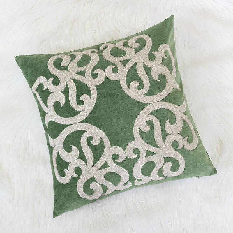 Dora - Vintage Vine Pillow Covers With Hidden Zipper (Set of 2) - Green