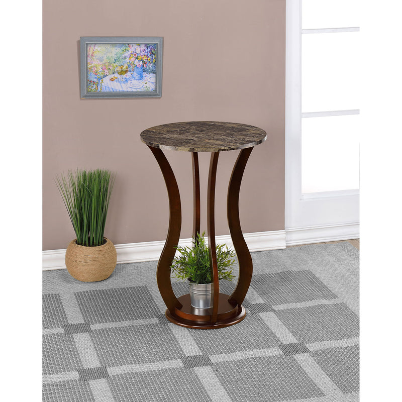 Round Accent Table - Brown
