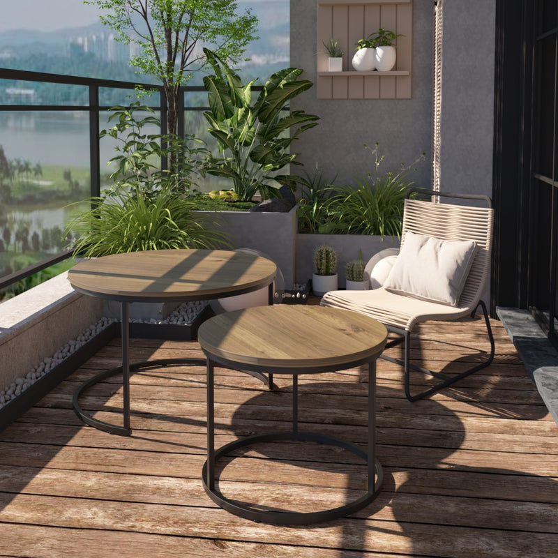 Round Nesting Coffee Table (Set of 2)