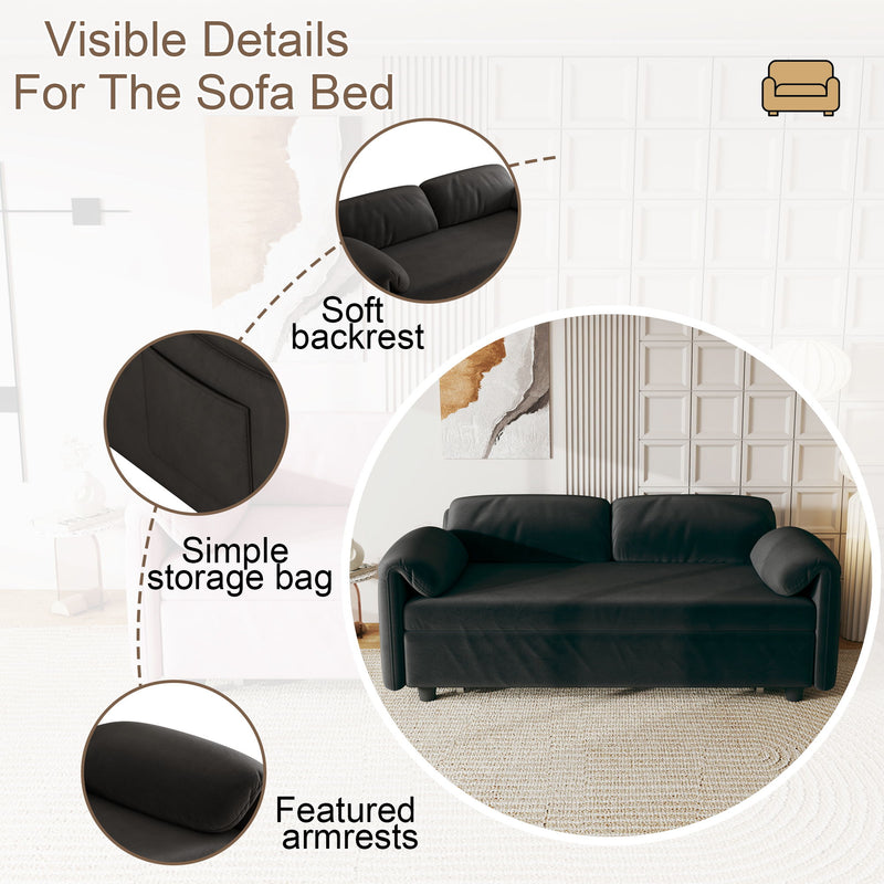 Sofa, Dual Purpose Lounge With Retractable Queen Size Bed