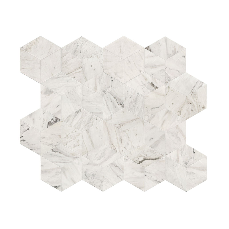Hexagon Natural Marble Polished Tile For Wall And Floor (Set of 12)