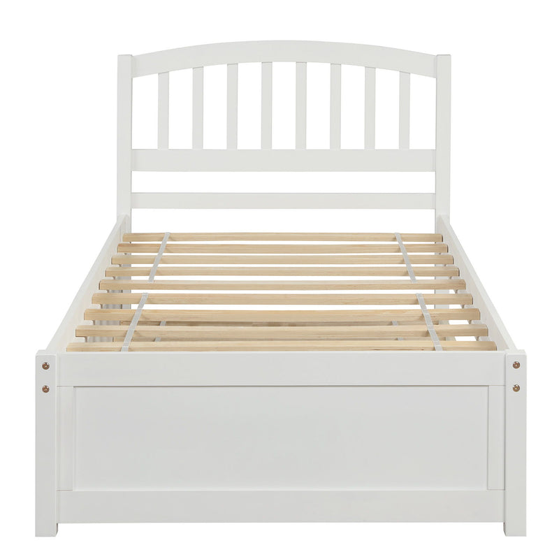 Platform Bed Wood Bed Frame With Trundle