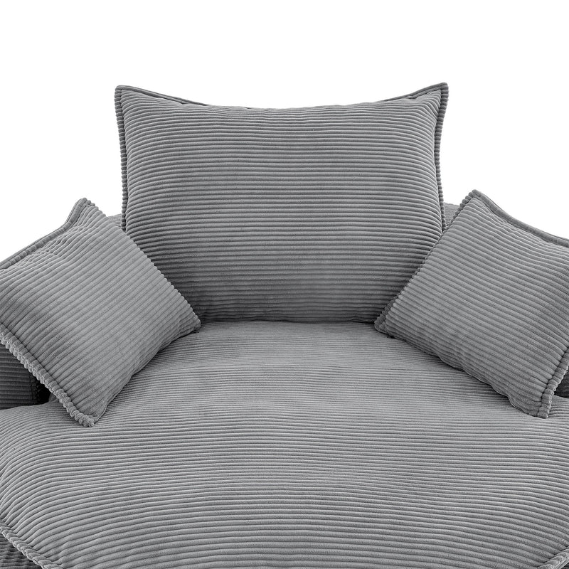 360° Swivel Accent Barrel Chair With Dual Layer Cushion And 3 Removable Pillows