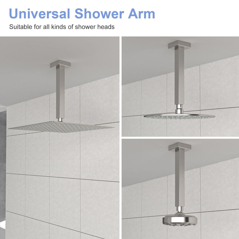 Premium 8" Ceiling Mounted Shower Arm With Flange