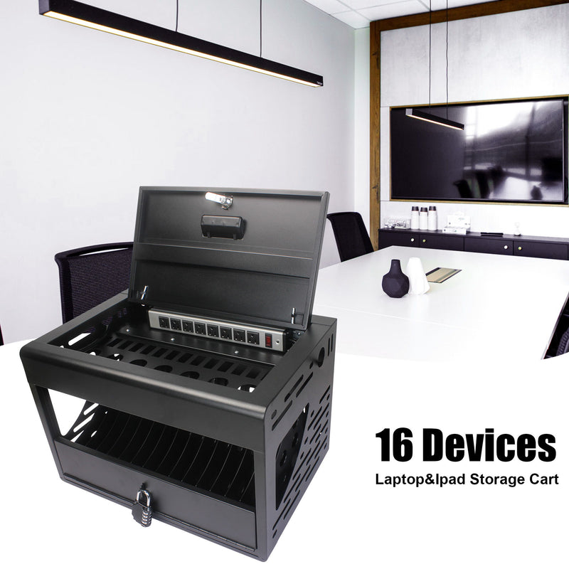 16 Bay Charging Cabinet For Laptop book, Locking Charging Station