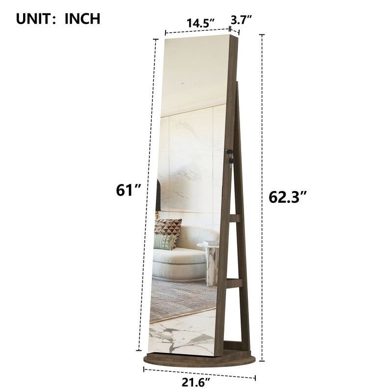 Swivel Jewelry Cabinet With Full Length Mirror