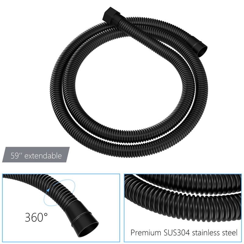Dual Shower Head 10" Ceiling Mount Square Shower System With Rough In Valve - Matte Black