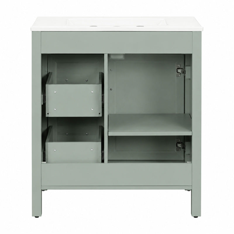 Bathroom Vanity With Sink, 2 Soft Close Drawers, 1 Soft Close Door, Adjustable Shelf